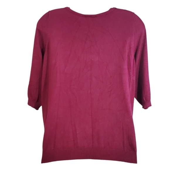 Lane Bryant Black Lace Trim V Neck 3/4 Sleeves Sweater Women's Sz 26/28 Pre-Own - Picture 6 of 11